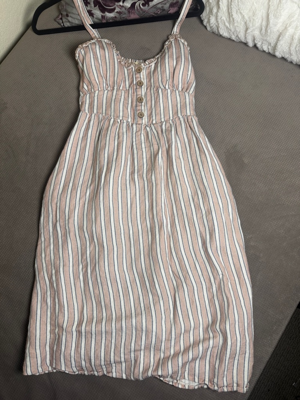 Chaser Striped Midi Dress in Taupe and Cream